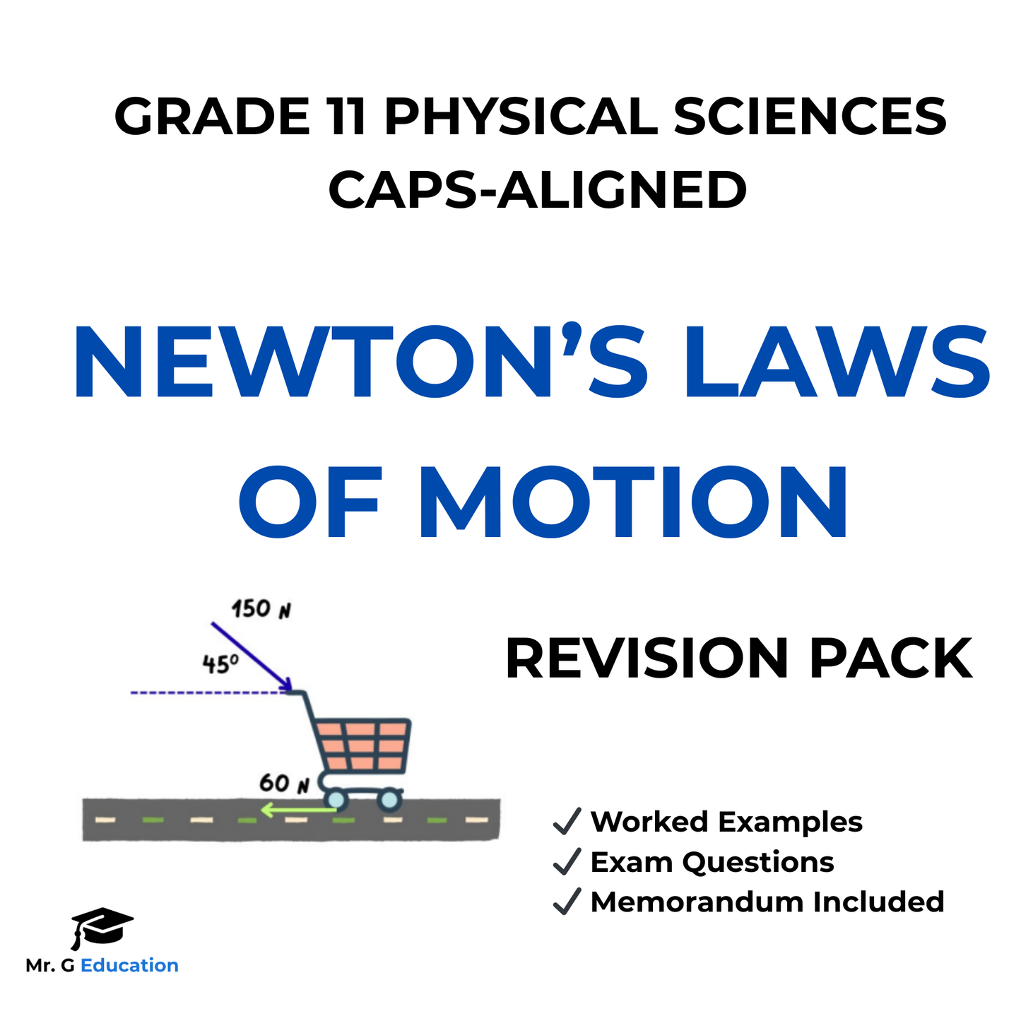 Grade 11 & 12 Physics | Newton’s Laws of Motion Revision Pack | CAPS
