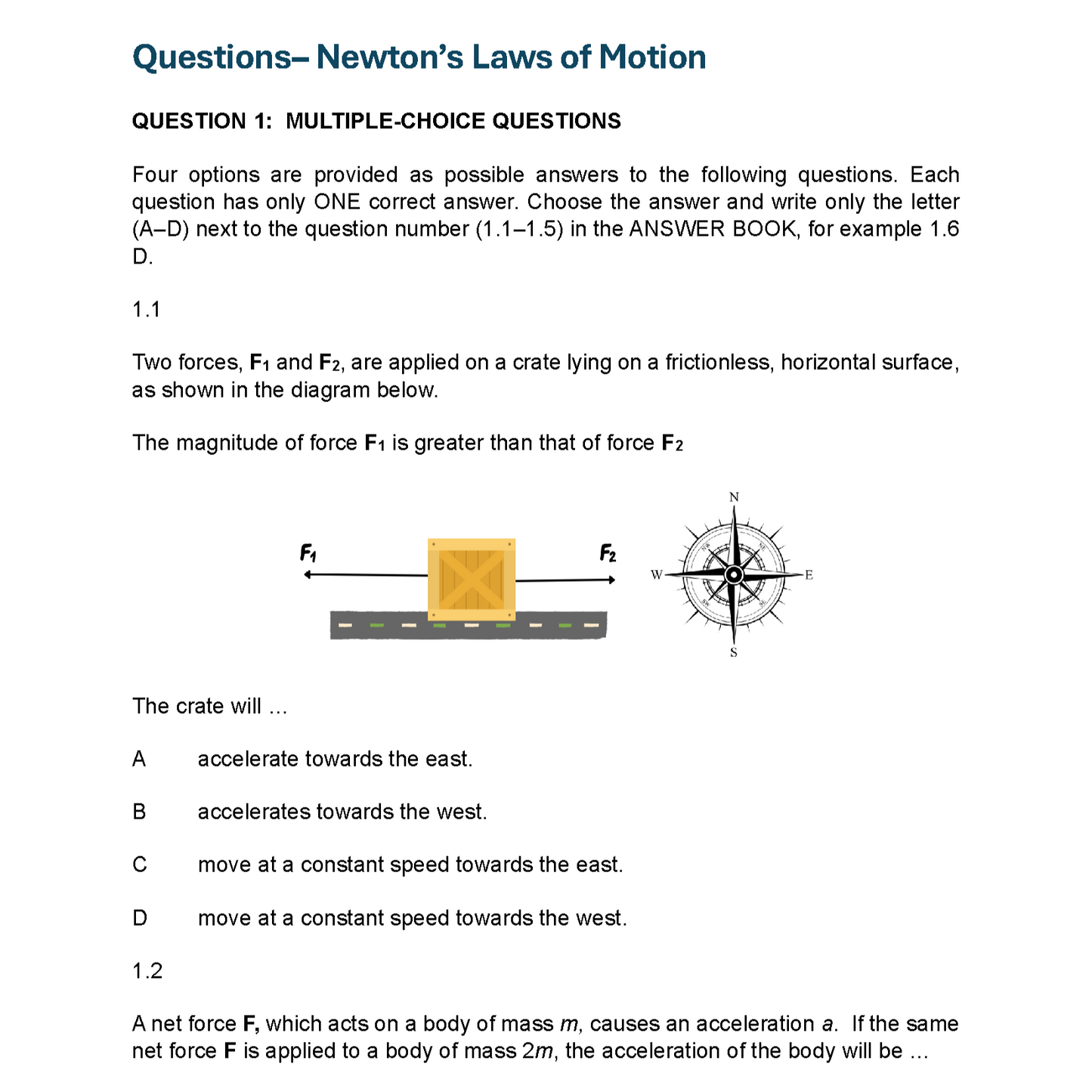 Grade 11 & 12 Physics | Newton’s Laws of Motion Revision Pack | CAPS