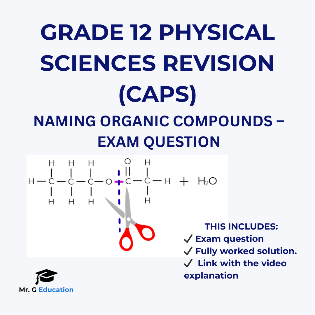 Grade 12 Physical Sciences Organic Chemistry Revision Pack | Nomenclature & Isomers