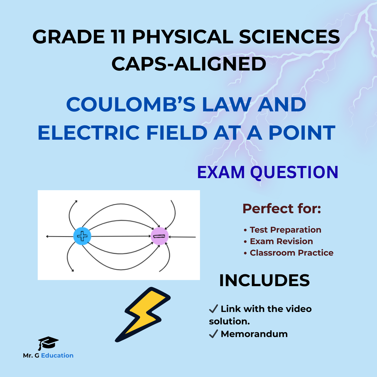 Grade 11 Physics Coulomb’s Law and Electric Field Revision Worksheet
